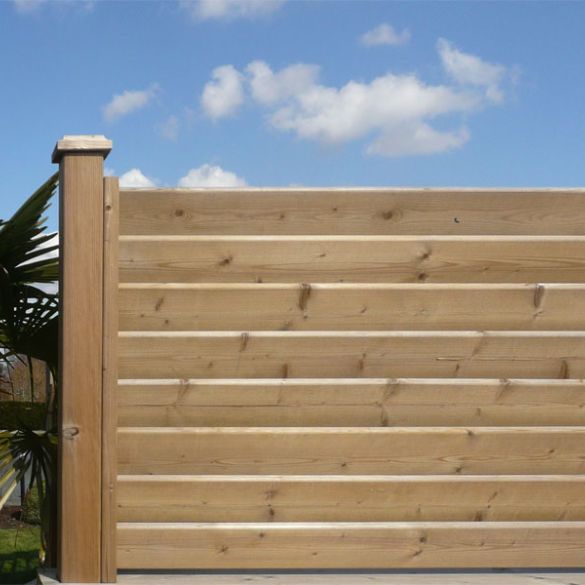 2 poteaux de clôture bois persienne 2400x90x45 mm