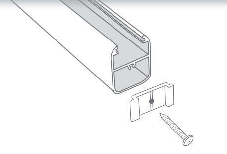 12 clips + vis de fixation au poteau alu des traverses top/base et interm. evoluclos