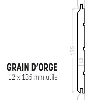 Lambris intérieur en sapin l.2,65m 12x135 mm profil grain d'orge - silverwood
