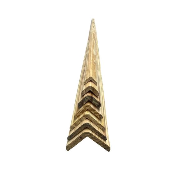 Baguette d'angle bords arrondis en pin des landes 24x24 mm long. 2,40 m