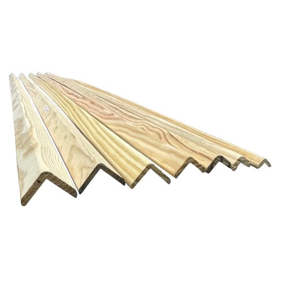 Baguette d'angle bords arrondis en pin des landes 40x40 mm long. 2,40 m