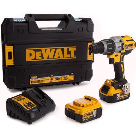 Perceuse visseuse percussion 18v 5ah li-ion couple 95 nm + 2 batteries | dewalt dcd996p2 