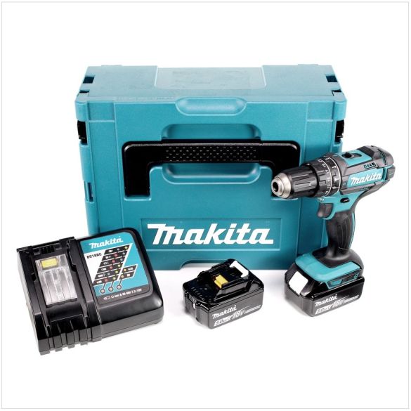 Perceuse visseuse percussion 18v li-ion 5ah Ø13 mm dhp482rtj | makita
