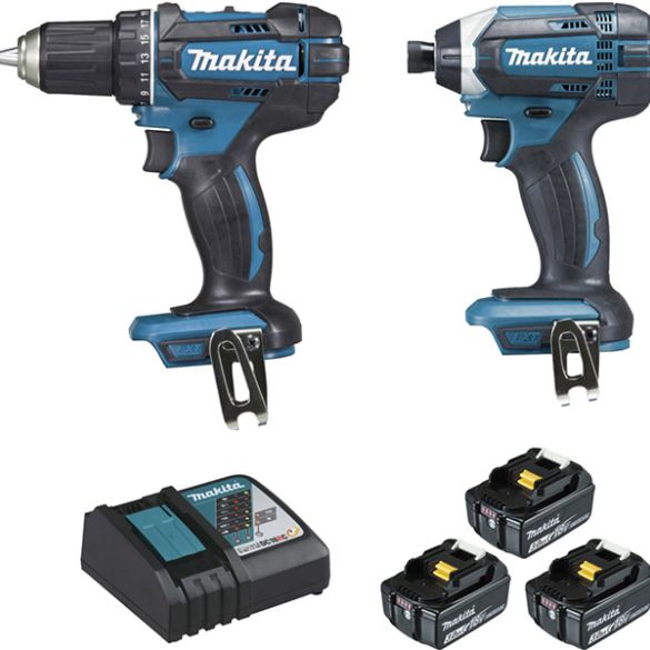Pack 2 outils 18v perceuse visseuse ddf482 + visseuse à chocs dtd152 makita | dlx2127j1 