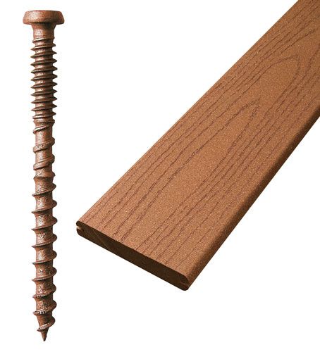 Vis inox cobra brun 5x63 mm pour lame terrasse composite - blister de 100 pcs 