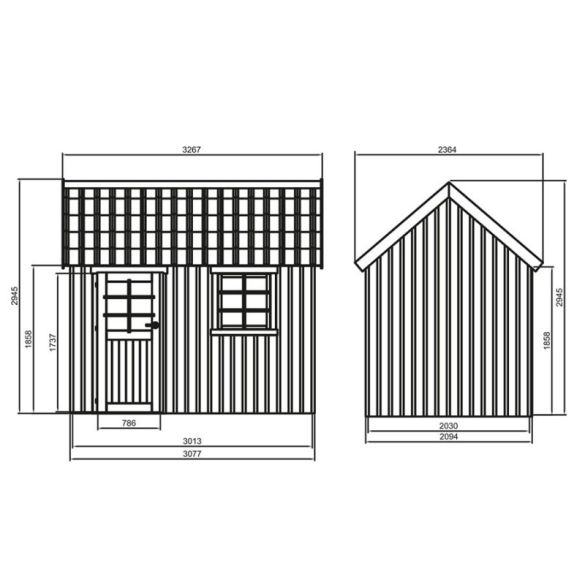 Abri bois 16 mm oleron 3077 x 2094 mm solid - 6,44 m²