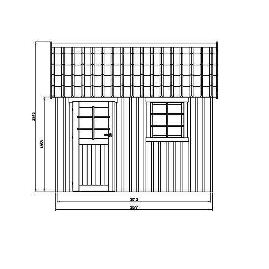 Abri bois 16 mm oleron 3077 x 2094 mm solid - 6,44 m²