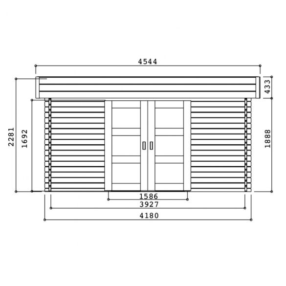Abri jardin 40 mm viborg 418 x 328 cm 13,71 m² - s8994