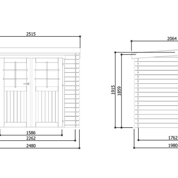Abri en bois stendal 248 x 198 cm 4,91 m²- s8605