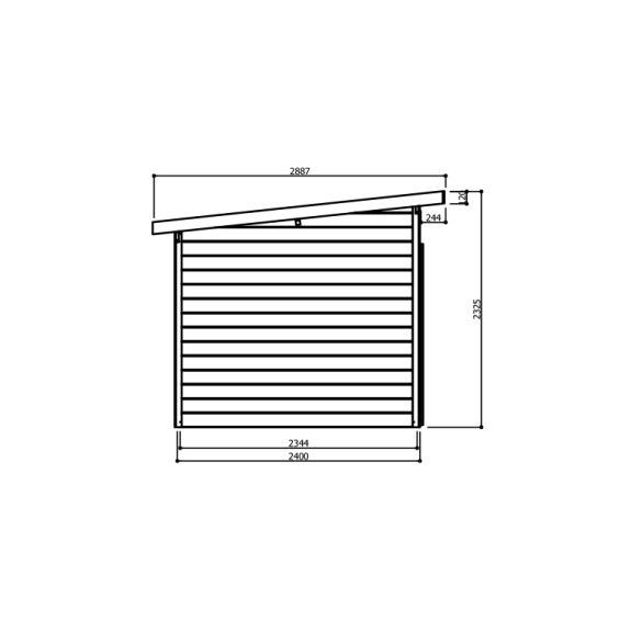 Abri jardin 28 mm verona 300x240 mm 7,20m² 