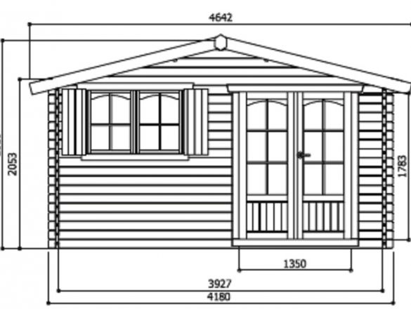 Abri bois 40 mm rignitz 16,22 m² 418x388 cm