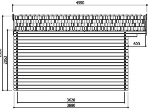 Abri bois 40 mm rignitz 16,22 m² 418x388 cm