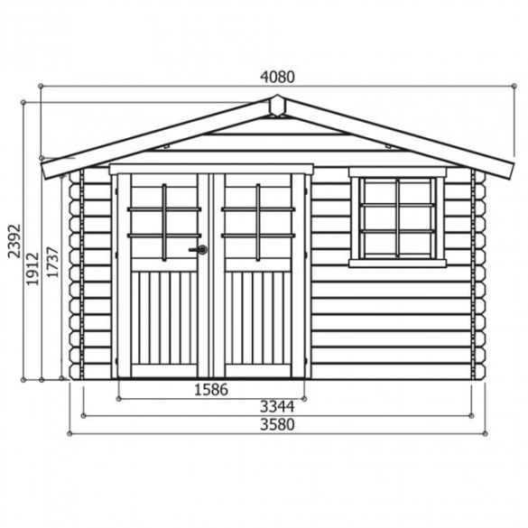 Abri traité 28mm chimay 358 x 298cm - 10,67 m²