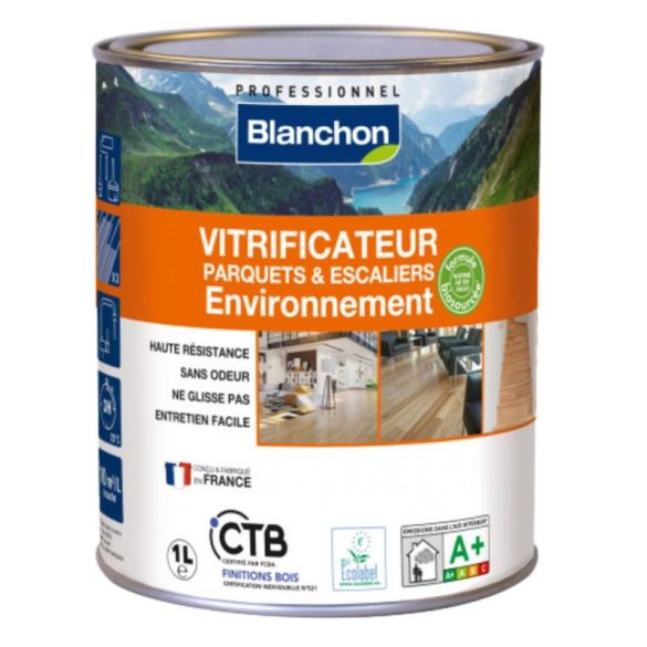Vitrificateur parquets & escaliers environnement - ultra mat 1l - blanchon