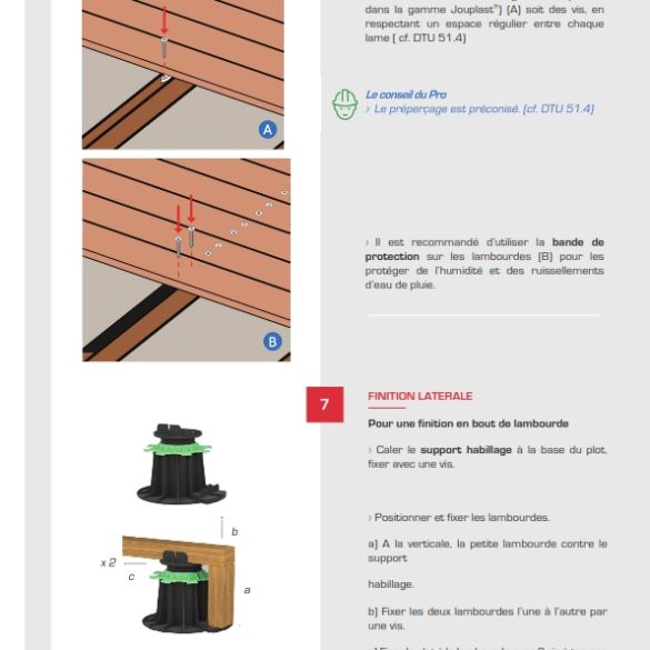 Plot lambourde terrasse réglable 40-60 mm jouplast