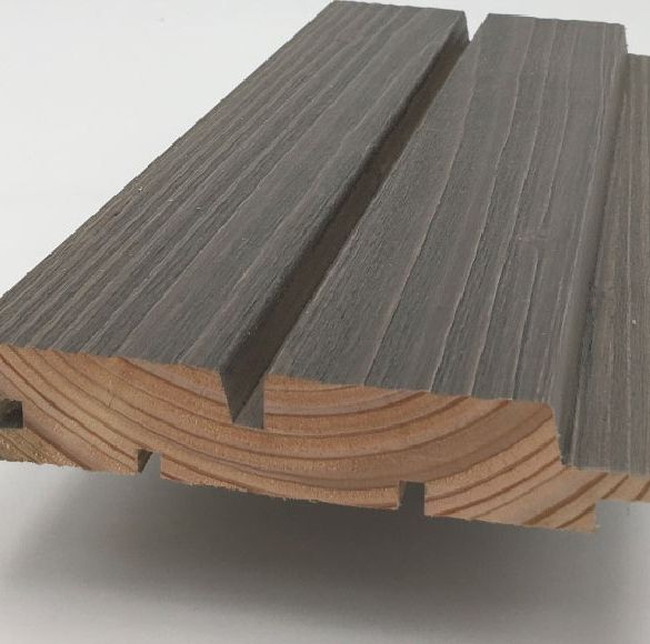 Bardage faux claire-voie diablo ardoise long. 4,00 m - 26x135 mm