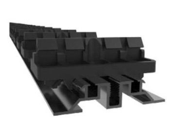 Flatrail alu noir 55/12 long. 1,984 m+ 32 clips pour fixation de 16 lames 120 mm - grad
