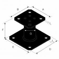 Pied de poteau fixe 100mm noir ppa100pb - simpson strong-tie