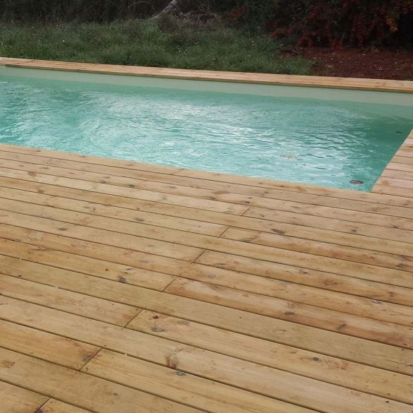 Kit terrasse 30m² tradition en pin maritime cl4 lisse - choix noueux