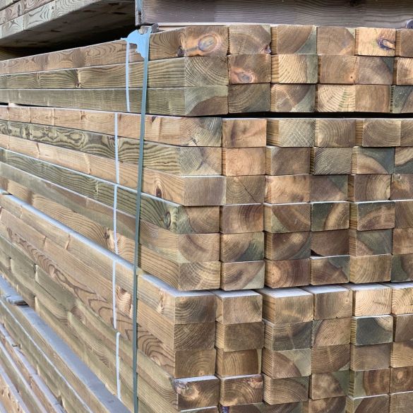Bois d'ossature en pin 5,00 m 120x45 mm traité classe 4