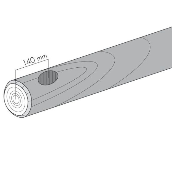 Rondin bois percé 2,00 m Ø140mm pour clôture ranch