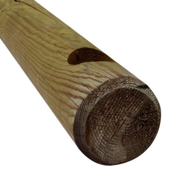Rondin bois percé 2,00 m Ø140mm pour clôture ranch