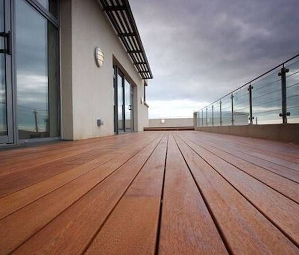 Lame terrasse merbau l. 3,30 m 140x20 mm - fixations invisibles - profil clip classic