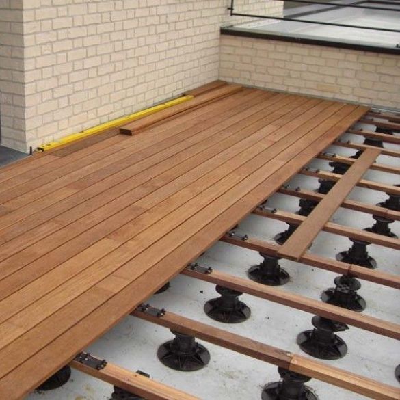 Lame terrasse merbau l. 3,30 m 140x20 mm - fixations invisibles - profil clip classic