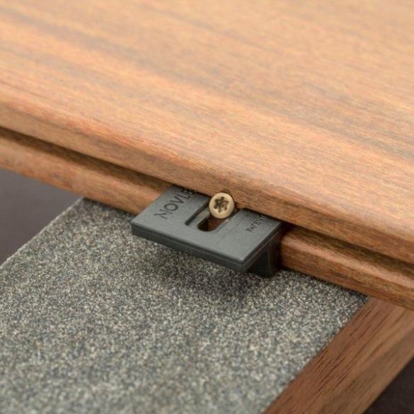 Lame terrasse merbau l. 3,30 m 140x20 mm - fixations invisibles - profil clip classic