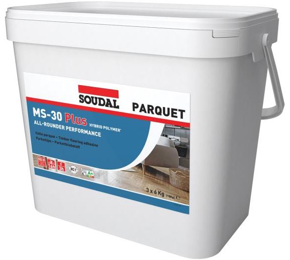 Colle pour parquet massif ms-30plus - 18 kg - soudal