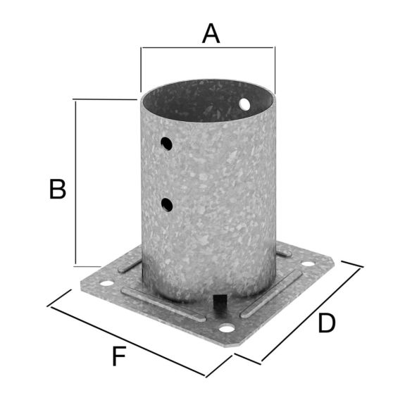 Pied de poteau rond Ø 10 cm - ppjrb100 - simpson strong-tie