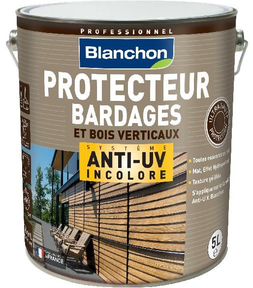 Protecteur bardages bois anti-uv incolore 5l - blanchon