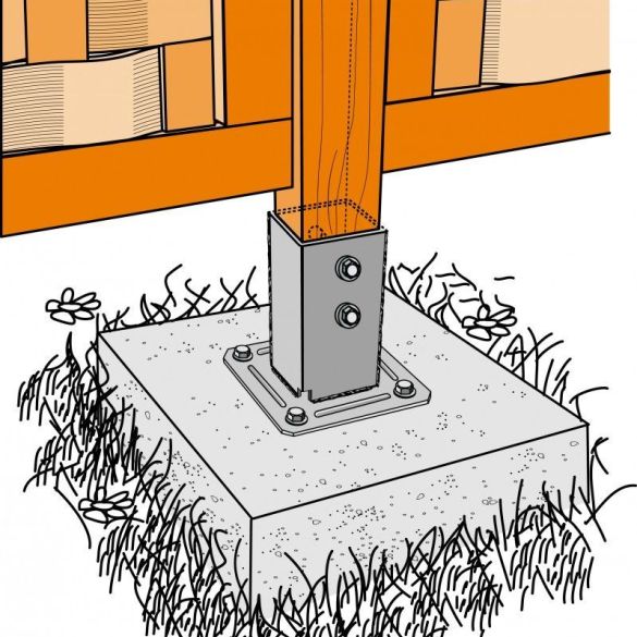Pied de poteau jardin 9 cm noir - ppjbt90pb - simpson strong-tie
