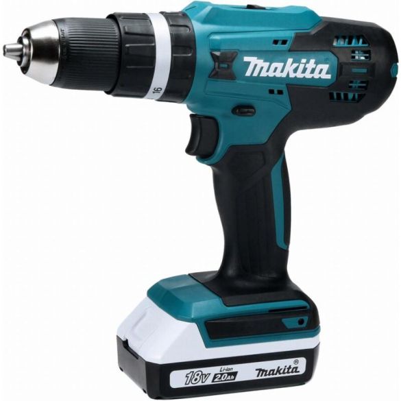 Perceuse visseuse percussion 2ah 18v avec 2 batteries bl1820g + chargeur + 70 accessoires hp488daex2 makita
