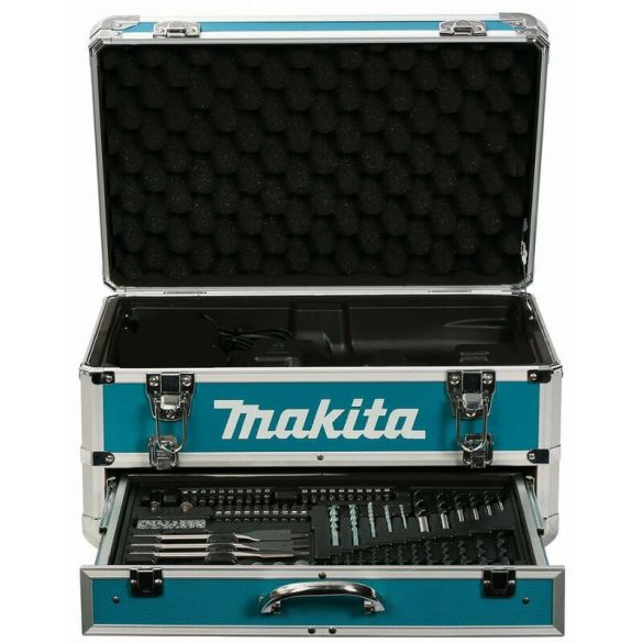 Perceuse visseuse percussion 2ah 18v avec 2 batteries bl1820g + chargeur + 70 accessoires hp488daex2 makita