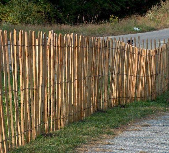 Ganivelle châtaignier fendu haut. 1,20 m long. 5 ml - Écartement 4/5 cm