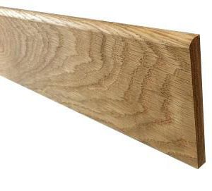 Plinthe en chêne massif bord arrondi 100x10 mm l. 2,40 m