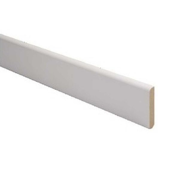 Plinthe mdf blanche avec bord arrondi 14x100 mm l. 2,40 m