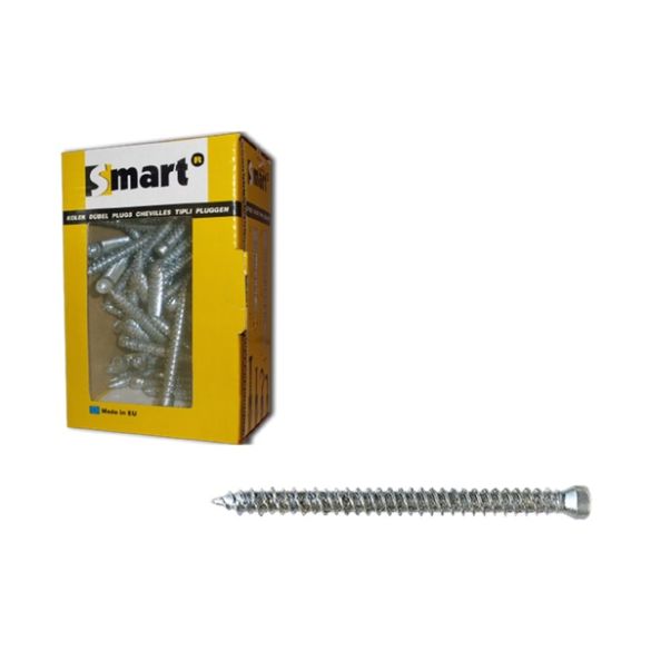 Vis béton Ø7,50 x 82 mm en acier zingué torx30 smart - boîte de 100