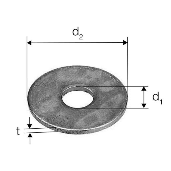 Rondelle plate Ø12 zinguée 27x2,50 mm - boîte de 25 pcs