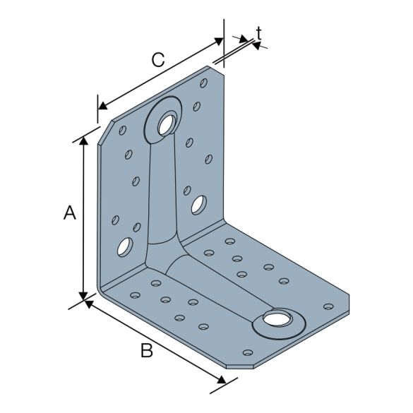 Equerre renforcée abr90 - 65x90x90x2,5 mm - simpson