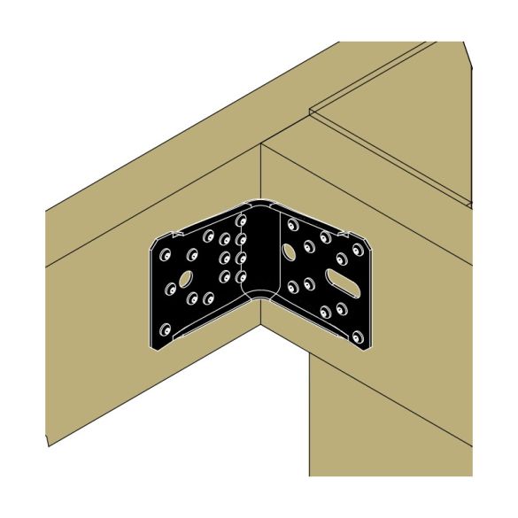 Equerre de structure noire abr100 - 90x100x100x2 mm simpson