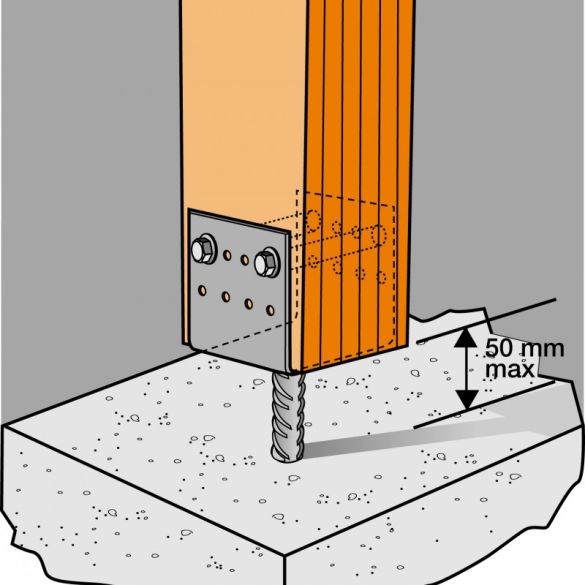 Pied de poteau en u à sceller ppd140/70g - simpson strong-tie