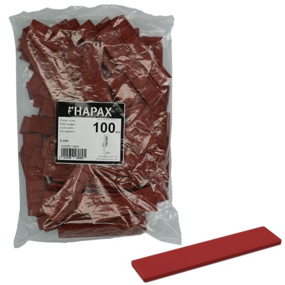 100 cales plates Ép. 3 mm pour lambourdes - hapax 
