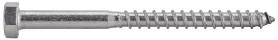 Vis bois tirefond inox a4 8x80 mm tête hexagonale din 571 - 100 pces 