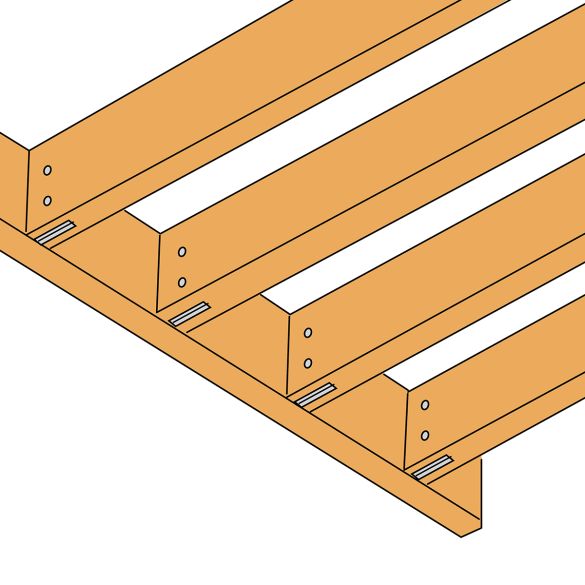 Étrier à âme intérieure etnm - acier galvanisé - 155x130 mm 