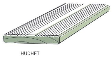 Lame terrasse tradition en pin strié cl4 2400x145x22 mm - choix noueux