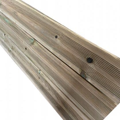 Lame terrasse tradition en pin strié cl4 2400x145x22 mm - choix noueux