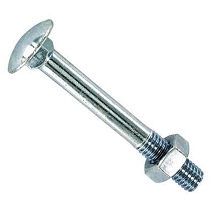 Boulon trcc avec écrou Ø 10x80 mm - acier zingué - boîte de 50