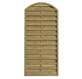 Écran bois bombé à lames alternées 90x180/160 cm en pin traité classe 4 - debarge